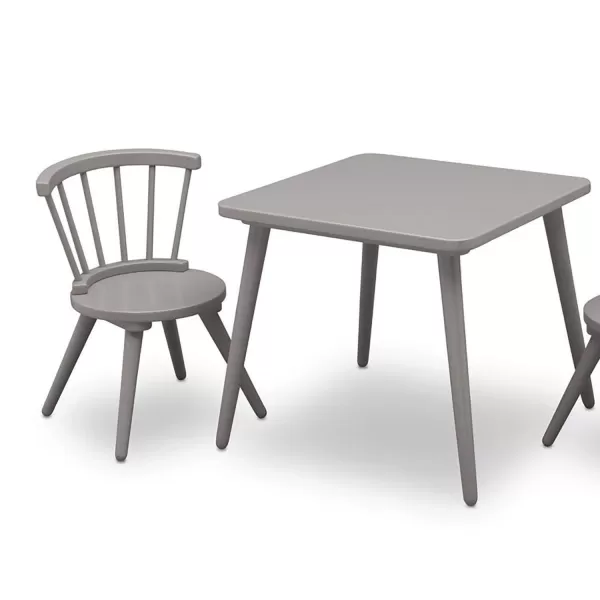 Windsor Kids Wood Table Chair Set  - Ideal for Arts &amp; Crafts, Snack Time, Homeschooling, Homework &amp; More, Greenguard Gold Certified, Grey