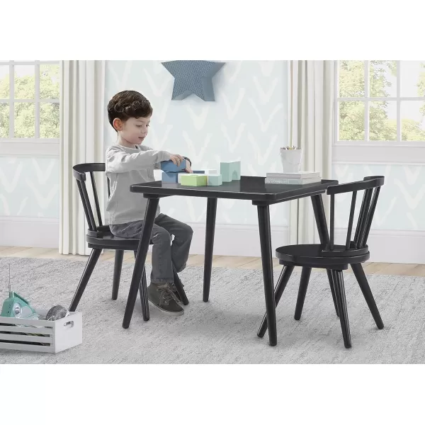 Windsor Kids Wood Table Chair Set  - Ideal for Arts &amp; Crafts, Snack Time, Homeschooling, Homework &amp; More, Greenguard Gold Certified, Grey