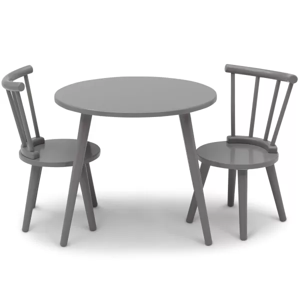 Windsor Kids Wood Table Chair Set  - Ideal for Arts &amp; Crafts, Snack Time, Homeschooling, Homework &amp; More, Greenguard Gold Certified, Grey