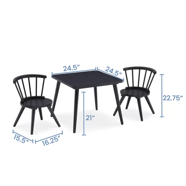 Windsor Kids Wood Table Chair Set  - Ideal for Arts &amp; Crafts, Snack Time, Homeschooling, Homework &amp; More, Greenguard Gold Certified, Grey