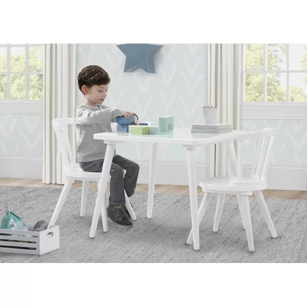 Windsor Kids Wood Table Chair Set  - Ideal for Arts &amp; Crafts, Snack Time, Homeschooling, Homework &amp; More, Greenguard Gold Certified, Grey