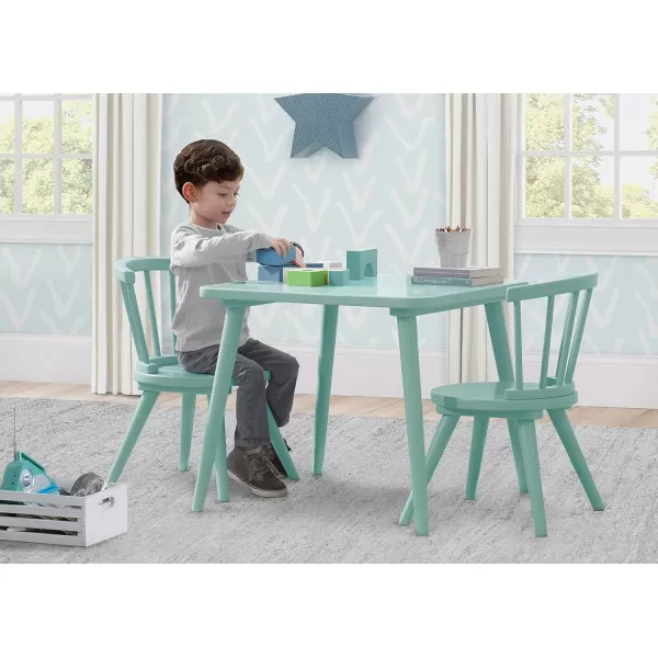 Windsor Kids Wood Table Chair Set  - Ideal for Arts &amp; Crafts, Snack Time, Homeschooling, Homework &amp; More, Greenguard Gold Certified, Grey