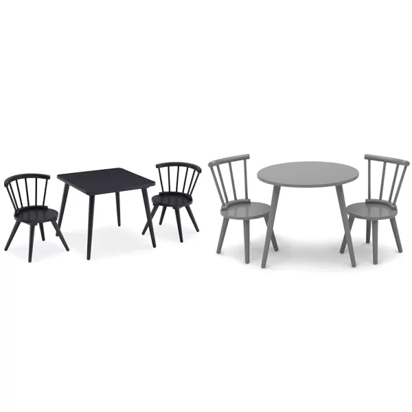 Windsor Kids Wood Table Chair Set  - Ideal for Arts &amp; Crafts, Snack Time, Homeschooling, Homework &amp; More, Greenguard Gold Certified, Grey