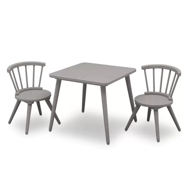 Windsor Kids Wood Table Chair Set  - Ideal for Arts &amp; Crafts, Snack Time, Homeschooling, Homework &amp; More, Greenguard Gold Certified, Grey