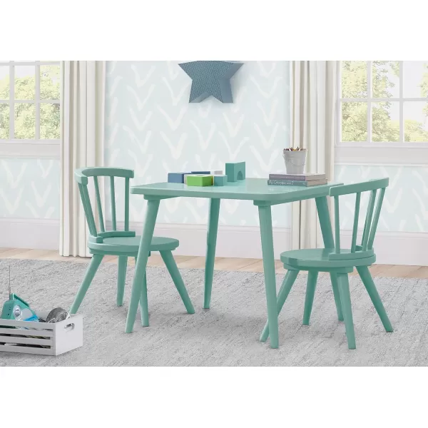Windsor Kids Wood Table Chair Set  - Ideal for Arts &amp; Crafts, Snack Time, Homeschooling, Homework &amp; More, Greenguard Gold Certified, Grey