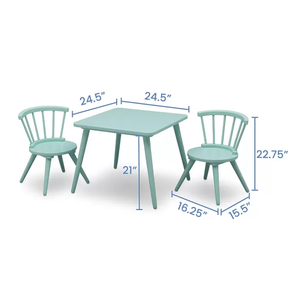 Windsor Kids Wood Table Chair Set  - Ideal for Arts &amp; Crafts, Snack Time, Homeschooling, Homework &amp; More, Greenguard Gold Certified, Grey