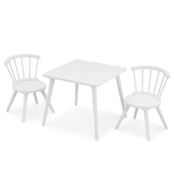 Windsor Kids Wood Table Chair Set  - Ideal for Arts &amp; Crafts, Snack Time, Homeschooling, Homework &amp; More, Greenguard Gold Certified, Grey