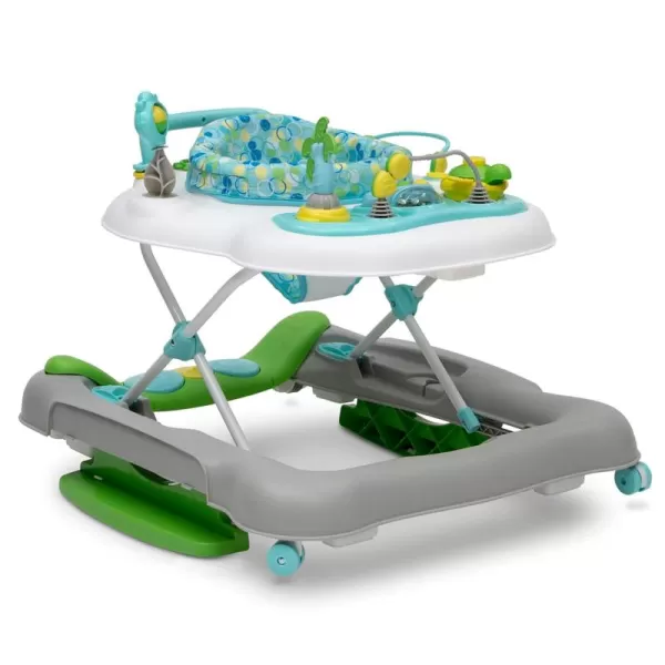 4-in-1 Discover &amp; Play Musical Walker - Features 360 Degree Swivel Seat, Rocker and Walker Mode, Step-to-Play Music, Machine-Washable Seat, Blue/Green