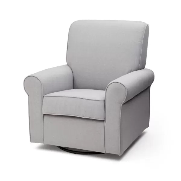 Avery Upholstered Glider Swivel Rocker Chair, Heather Grey