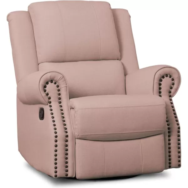 Denham Recliner Glider Swivel Chair, Adult, Wood, Blush