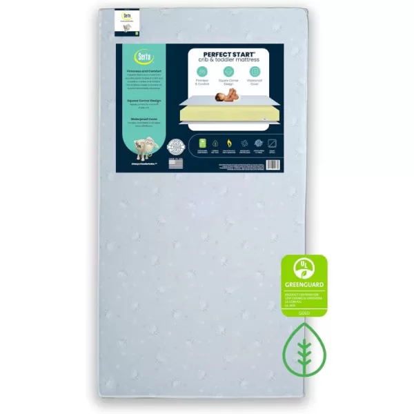 Serta Perfect Start Dual Sided Baby Crib Mattress &amp; Toddler Mattress - Waterproof - 6" Premium Sustainably Sourced Fiber Core - GREENGUARD Gold Certified – 7 Year Warranty - Made in USA