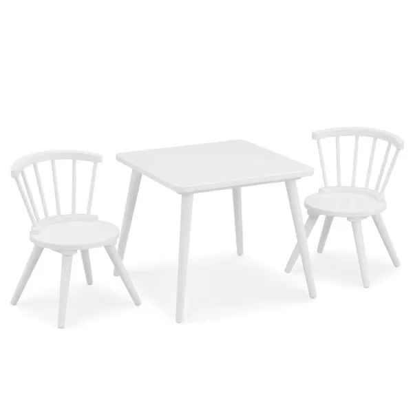 Windsor Kids Wood Table Chair Set  - Ideal for Arts &amp; Crafts, Snack Time, Homeschooling, Homework &amp; More, Greenguard Gold Certified, Grey