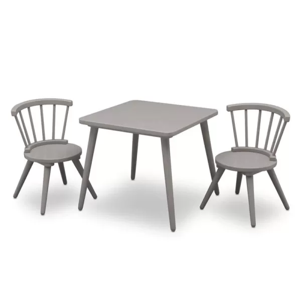 Windsor Kids Wood Table Chair Set  - Ideal for Arts &amp; Crafts, Snack Time, Homeschooling, Homework &amp; More, Greenguard Gold Certified, Grey