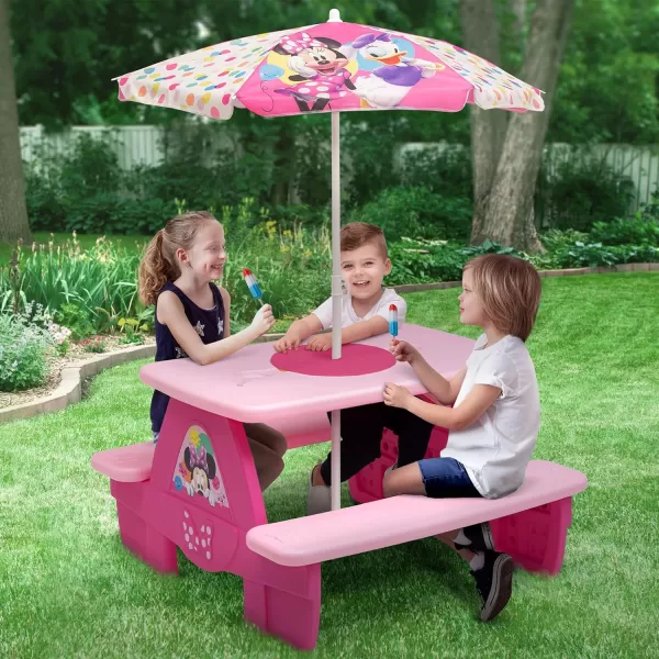 4 Seat Activity Picnic Table with Umbrella and Lego Compatible Tabletop, PAW Patrol