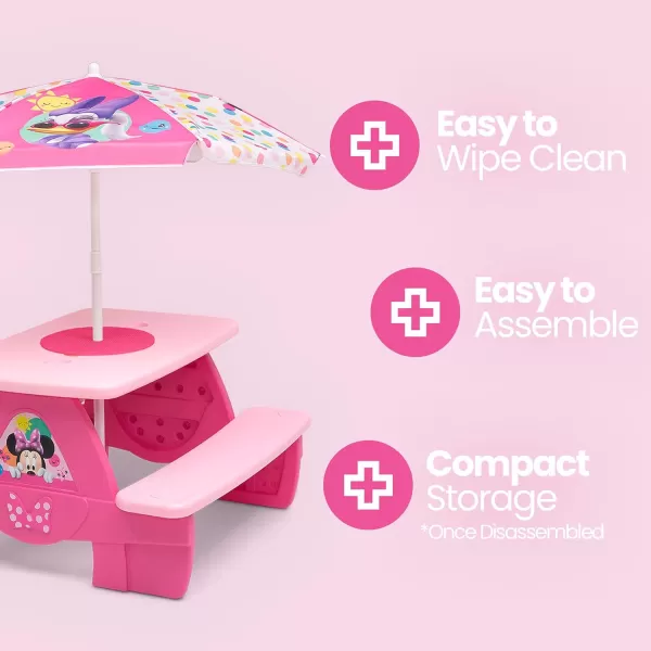 4 Seat Activity Picnic Table with Umbrella and Lego Compatible Tabletop, PAW Patrol