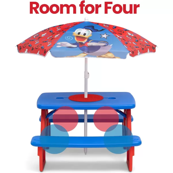 4 Seat Activity Picnic Table with Umbrella and Lego Compatible Tabletop, PAW Patrol