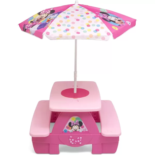 4 Seat Activity Picnic Table with Umbrella and Lego Compatible Tabletop, PAW Patrol