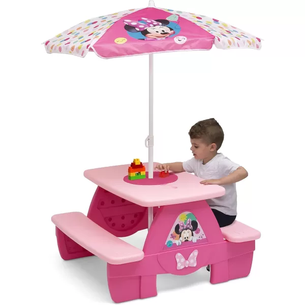 4 Seat Activity Picnic Table with Umbrella and Lego Compatible Tabletop, PAW Patrol