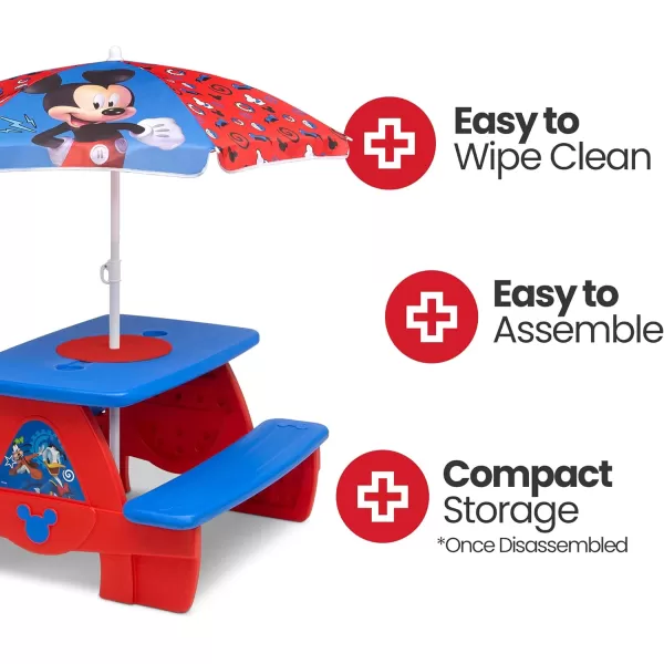 4 Seat Activity Picnic Table with Umbrella and Lego Compatible Tabletop, PAW Patrol