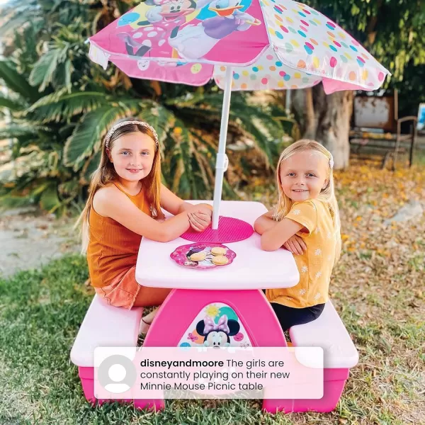4 Seat Activity Picnic Table with Umbrella and Lego Compatible Tabletop, PAW Patrol