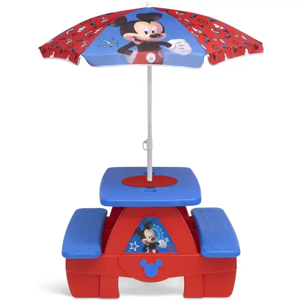 4 Seat Activity Picnic Table with Umbrella and Lego Compatible Tabletop, PAW Patrol