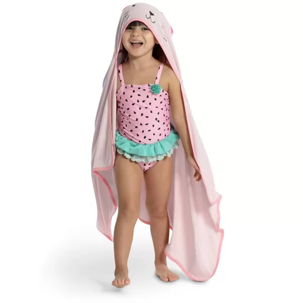 Baby/Infant Hooded Bath Towel - Super Soft and Absorbent- Newborn Essential - Ideal Baby Registry/Shower Gift for Boys and Girls, Pink Cat