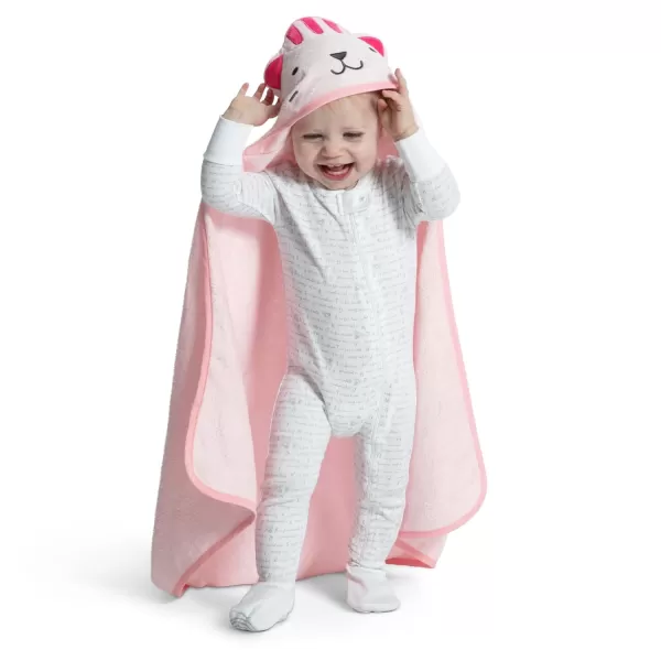 Baby/Infant Hooded Bath Towel - Super Soft and Absorbent- Newborn Essential - Ideal Baby Registry/Shower Gift for Boys and Girls, Pink Cat