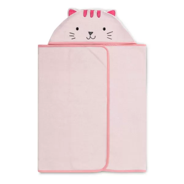 Baby/Infant Hooded Bath Towel - Super Soft and Absorbent- Newborn Essential - Ideal Baby Registry/Shower Gift for Boys and Girls, Pink Cat