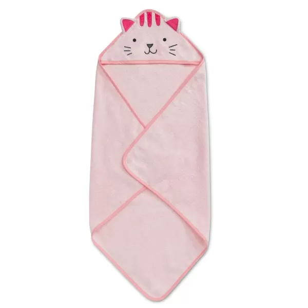 Baby/Infant Hooded Bath Towel - Super Soft and Absorbent- Newborn Essential - Ideal Baby Registry/Shower Gift for Boys and Girls, Pink Cat