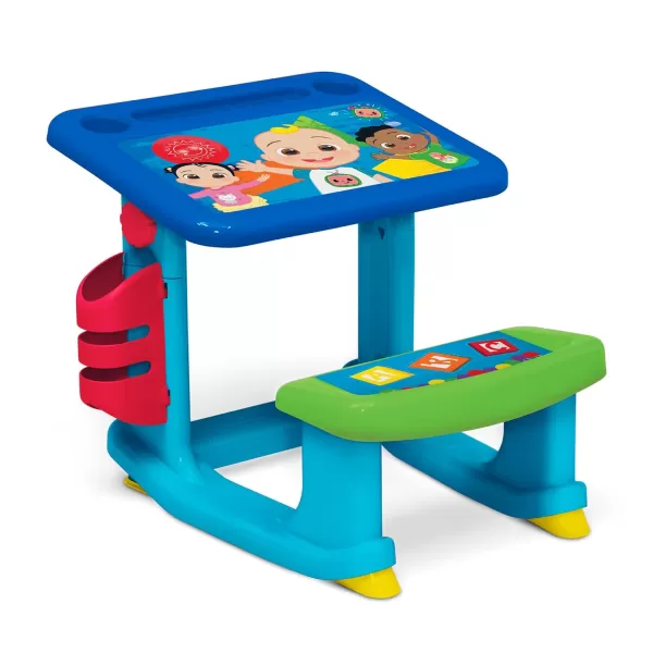 Bluey Draw and Play Desk by Delta Children – Includes 10 Markers and Coloring Book, Blue