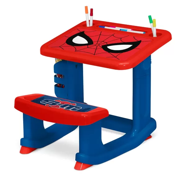 Bluey Draw and Play Desk by Delta Children – Includes 10 Markers and Coloring Book, Blue