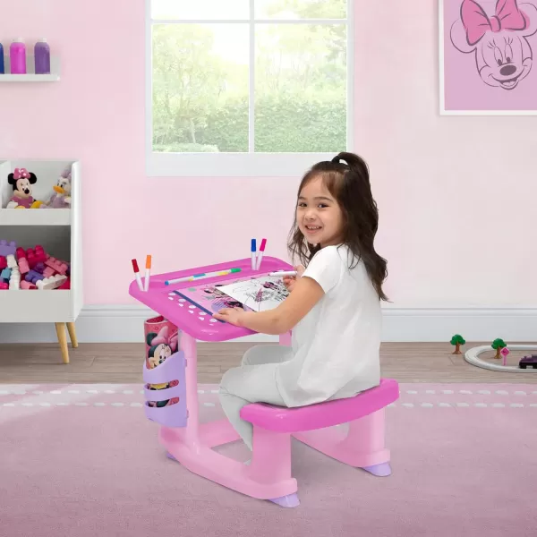 Bluey Draw and Play Desk by Delta Children – Includes 10 Markers and Coloring Book, Blue