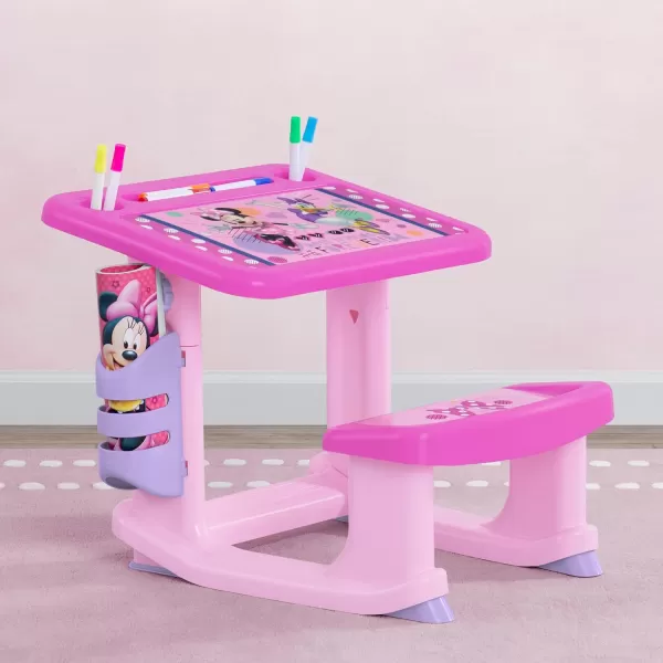 Bluey Draw and Play Desk by Delta Children – Includes 10 Markers and Coloring Book, Blue
