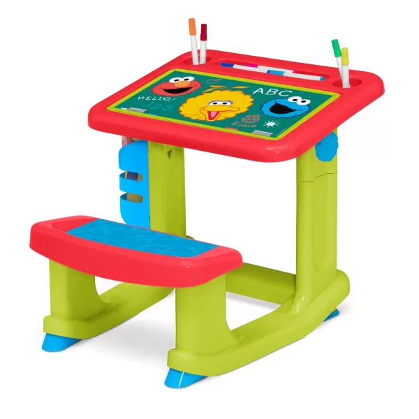 Bluey Draw and Play Desk by Delta Children – Includes 10 Markers and Coloring Book, Blue