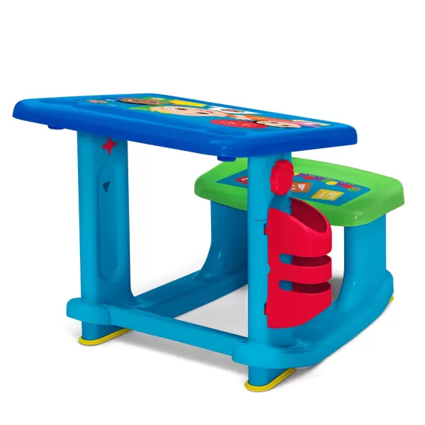 Bluey Draw and Play Desk by Delta Children – Includes 10 Markers and Coloring Book, Blue