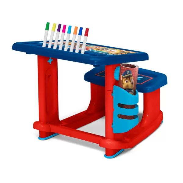 Bluey Draw and Play Desk by Delta Children – Includes 10 Markers and Coloring Book, Blue
