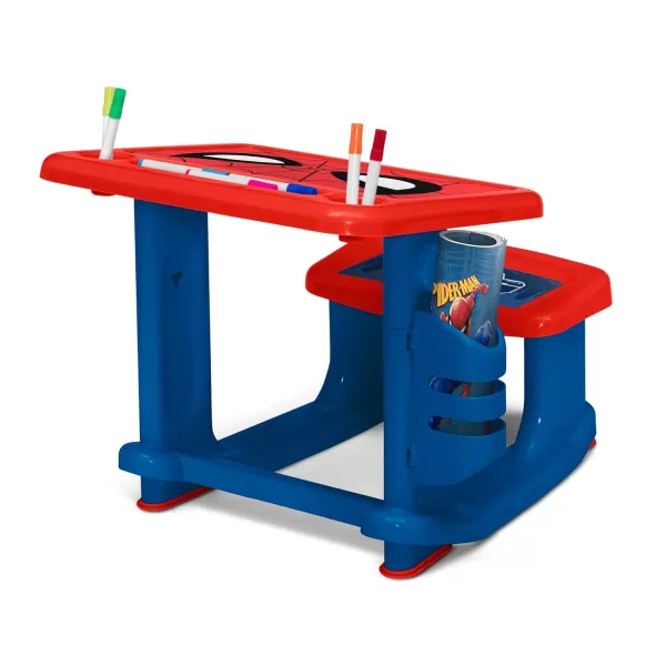Bluey Draw and Play Desk by Delta Children – Includes 10 Markers and Coloring Book, Blue