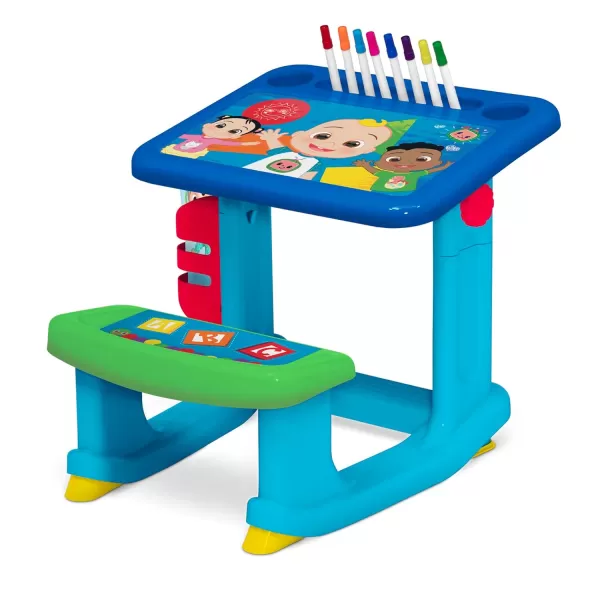 Bluey Draw and Play Desk by Delta Children – Includes 10 Markers and Coloring Book, Blue