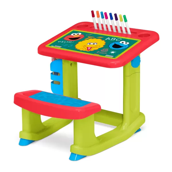 Bluey Draw and Play Desk by Delta Children – Includes 10 Markers and Coloring Book, Blue