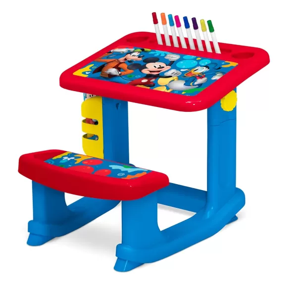 Bluey Draw and Play Desk by Delta Children – Includes 10 Markers and Coloring Book, Blue
