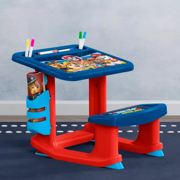 Bluey Draw and Play Desk by Delta Children – Includes 10 Markers and Coloring Book, Blue