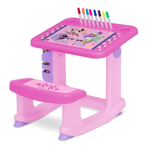 Bluey Draw and Play Desk by Delta Children – Includes 10 Markers and Coloring Book, Blue