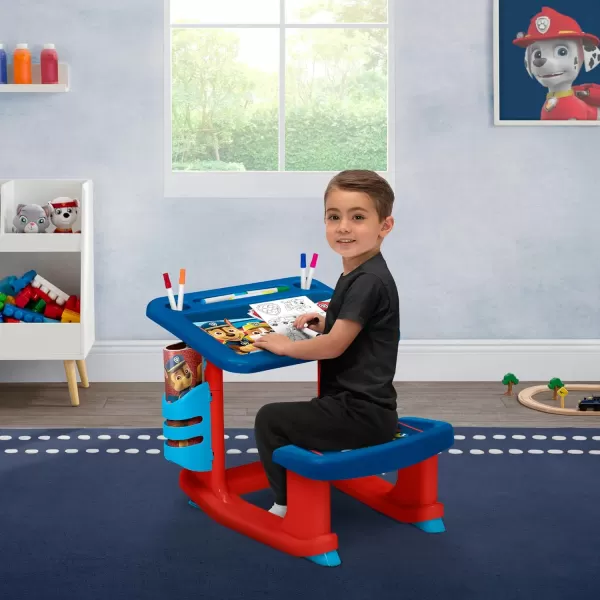 Bluey Draw and Play Desk by Delta Children – Includes 10 Markers and Coloring Book, Blue