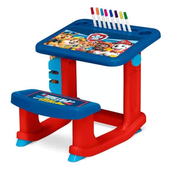 Bluey Draw and Play Desk by Delta Children – Includes 10 Markers and Coloring Book, Blue