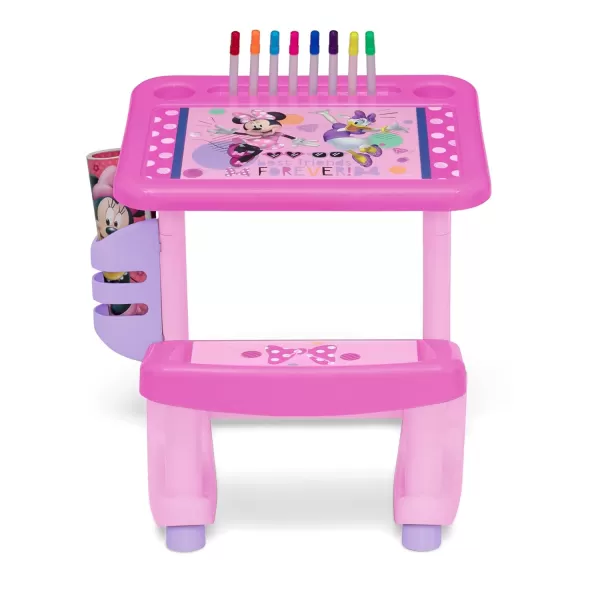 Bluey Draw and Play Desk by Delta Children – Includes 10 Markers and Coloring Book, Blue