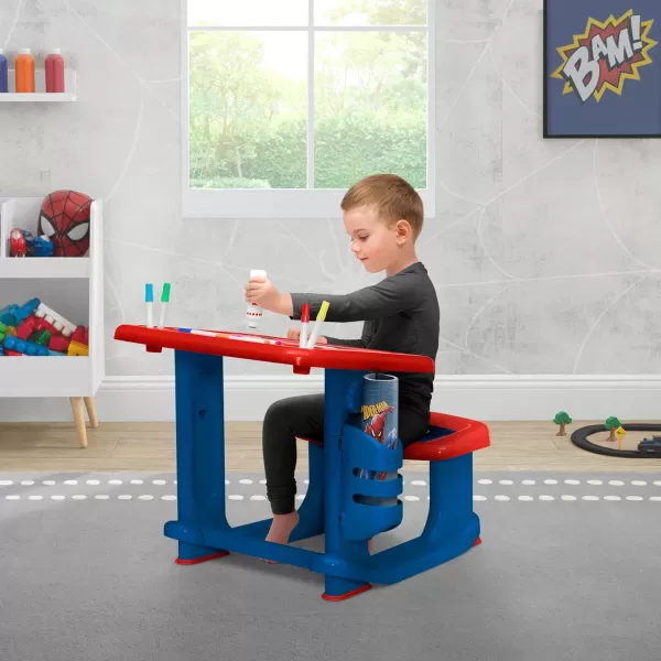 Bluey Draw and Play Desk by Delta Children – Includes 10 Markers and Coloring Book, Blue