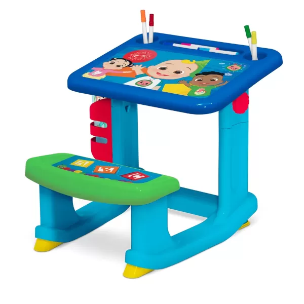 Bluey Draw and Play Desk by Delta Children – Includes 10 Markers and Coloring Book, Blue