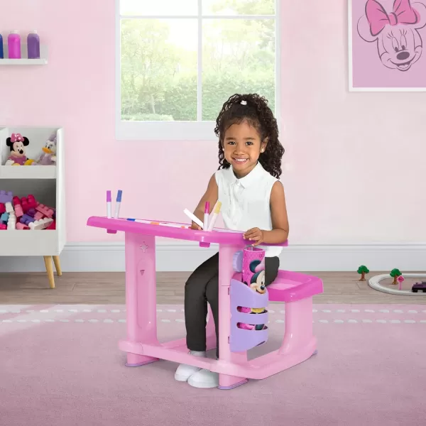 Bluey Draw and Play Desk by Delta Children – Includes 10 Markers and Coloring Book, Blue