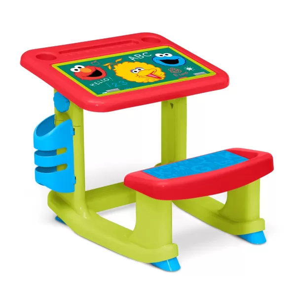 Bluey Draw and Play Desk by Delta Children – Includes 10 Markers and Coloring Book, Blue