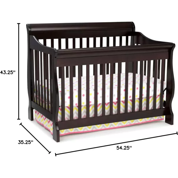 Canton 4-in-1 Convertible Crib - Easy to Assemble, Ebony Black